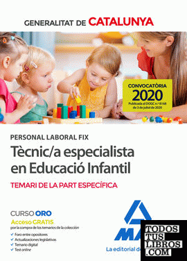 Personal laboral fix de tècnic/a especialista en educació infantil de la Generalitat de Catalunya. Temari de la part específica