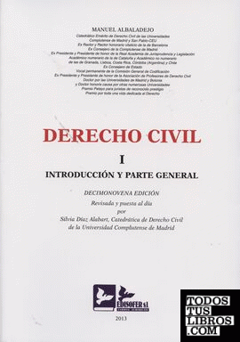 Derecho Civil. I Introducción y parte general