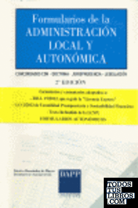 Formulario sobre administración local derivados de la legislación de régimen local y de comunidades autónomas