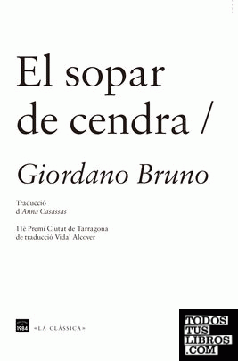Cena de las cenizas, La. Bruno, Giordano. Libro en papel