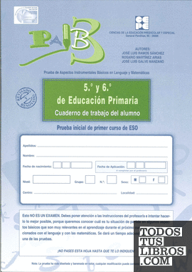 PAIB 3. Cuaderno de trabajo del alumno 5º y 6º de Educación Primaria y 1º de ESO