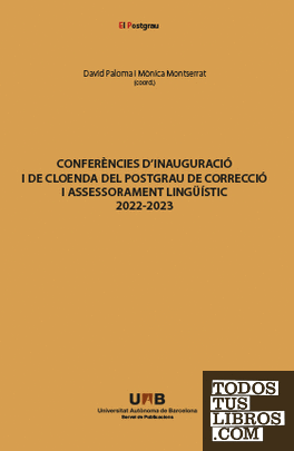 Conferències d'inauguració i de cloenda del Postgrau de Correcció i Assessorament Lingüístic 2022-2023