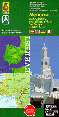 Mapa provincial de Menorca, Maó, Ciutadella, Los Delfines, S'Algar, Son Xoriguer y Cala'n'Porter