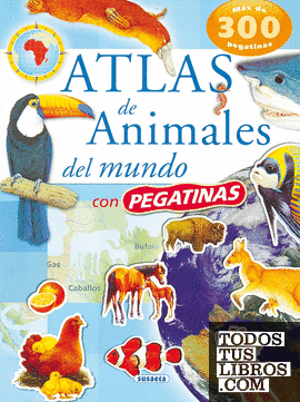 Atlas de animales del mundo con pegatinas