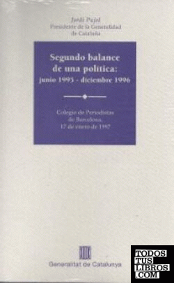 Segundo balance de una política: junio 1995 - diciembre 1996