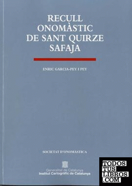 Recull onomàstic de Sant Quirze Safaja