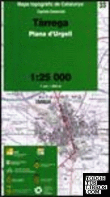 Mapa topogràfic de Catalunya 1:25 000. Capitals Comarcals. 33-Tàrrega