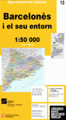 Mapa comarcal de Catalunya 1:50 000. Barcelonès i el seu entorn - 13