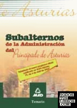 Subalterno de la Administración del Principado de Asturias. Temario