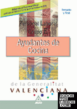 Personal laboral de la generalitat valenciana. Ayudantes de cocina.Temario y test