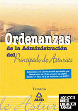 Ordenanzas de la administración del principado de asturias. Temario