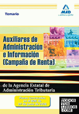 Auxiliares de administración e información (campaña de renta) de la agencia esta