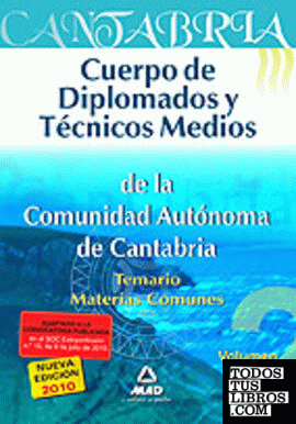 Cuerpo de diplomados y técnicos medios de la comunidad autónoma de cantabria. Te