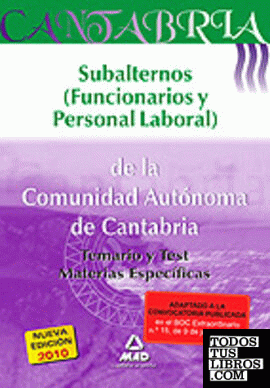 Subalternos (funcionarios y personal laboral) de la comunidad autónoma de cantab