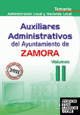 Auxiliares administrativos del ayuntamiento de zamora. Temario volumen ii: admin