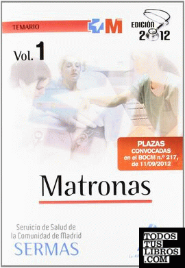Matronas, Servicio de Salud de la Comunidad de Madrid. Temario