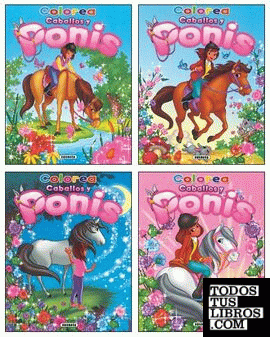 Colorea caballos y ponis (4 títulos)