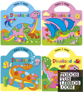 Pinta y pega - Dinoland (4 títulos)