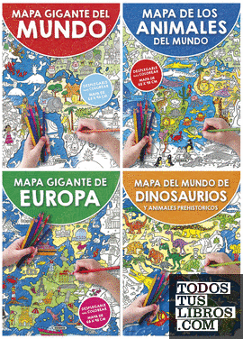 Mapa gigante para colorear (4 títulos)