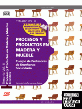 Cuerpo de Profesores de Enseñanza Secundaria. Procesos y Productos en Madera y Mueble.Temario Vol. II.