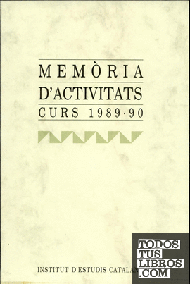 Memòria d'activitats: curs 1989-90