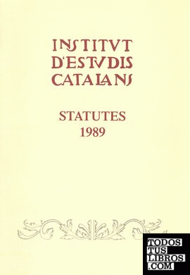 Institut d'Estudis Catalans. Statutes 1989