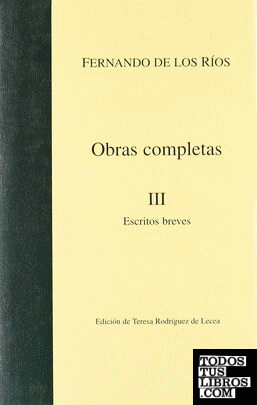 OBRAS COMPLETAS F.DE LOS RIOS III