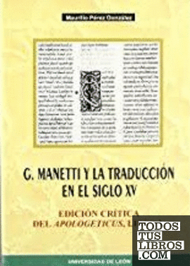 G. Manetti y la traducción en el siglo XV