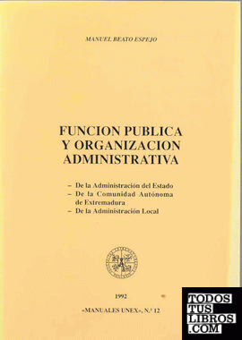Función pública y organización administrativa