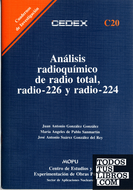 Análisis radioquímico de radio total, radio-226 y radio-224. C-20