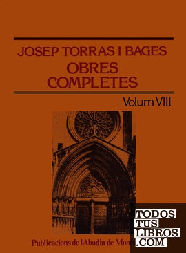 Obres completes de Josep Torras i Bages, Volum VIII