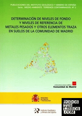Determinación de niveles de fondo y niveles de referencia de metales pesados y otros elementos traza en suelos de la Comunidad de Madrid (Soria 15 y 16/05/02)