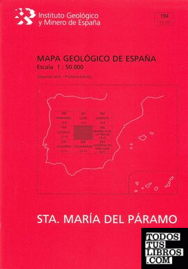 Mapa geológico de España, E 1:50.000. Hoja 194, Santa María del Páramo