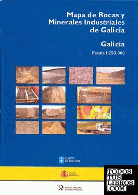 Mapa de rocas y minerales industriales de Galicia escala 1:250.000