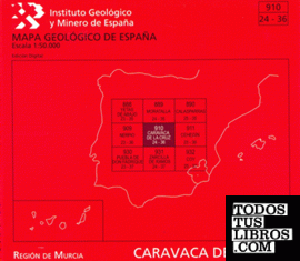 Mapa geológico de España escala 1:50.000. Edición digital. Caravaca de la Cruz, 910