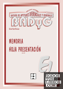 BADyG E1. Hoja de Presentación de Memoria (Paquete de 10 unidades)