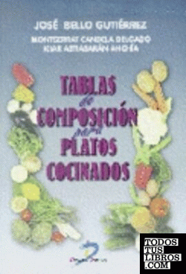 Tablas de composición para platos cocinados