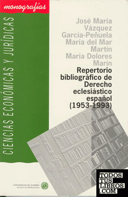 Repertorio bibliográfico de Derecho eclesiástico español (1953-1993)