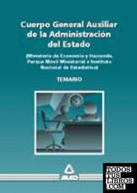 Auxiliar de la Administración del Estado, Ministerio de Economía y Hacienda, parque ministerial E.I.N.E. Temario