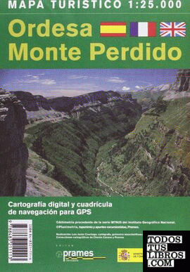 Mapa turístico de Ordesa y Monte Perdido, E.1:25.000