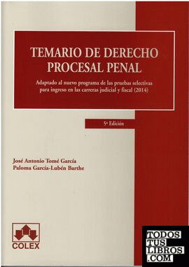 Temario de derecho procesal penal 5ª ed.