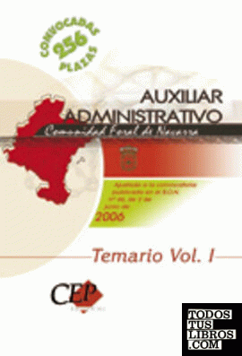 Temario Vol.I Oposiciones Auxiliar Administrativo de la Administración de la Comunidad Foral de Navarra