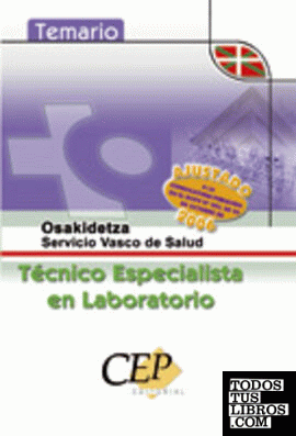 Temario Oposiciones Técnico Especialista en Laboratorio Servicio Vasco de Salud-Osakidetza
