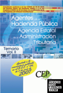Temario Vol. II. Oposiciones  Agentes de Hacienda Pública. Agencia Estatal de la Administración Tributaria