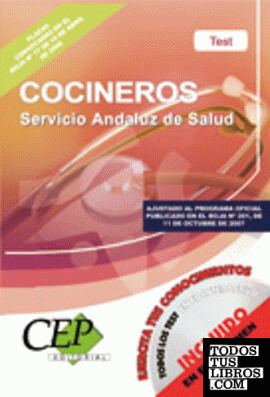 TEST OPOSICIONES COCINEROS. SERVICIO ANDALUZ DE SALUD (SAS)