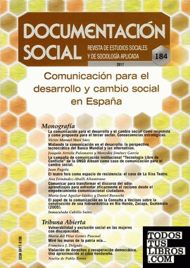 Comunicación para el desarrollo y cambio social en España DS - 184