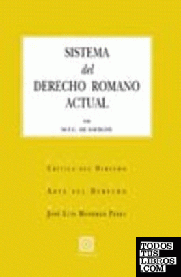 Sistema del derecho romano actual