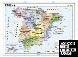 Mapa mural España, físico / político