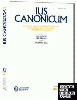 Ius Canonicum. (vol 52, nº 104) 2012