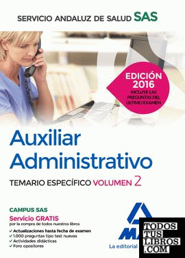 Auxiliar Administrativo del Servicio Andaluz de Salud. Temario específico volumen 2